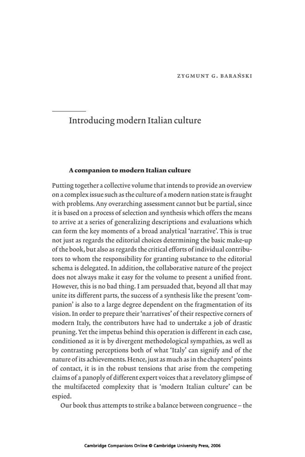 Picture of: Introducing modern Italian culture – The Cambridge Companion to